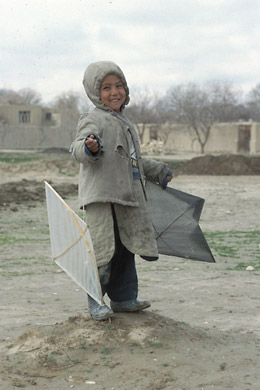 boy with two kites